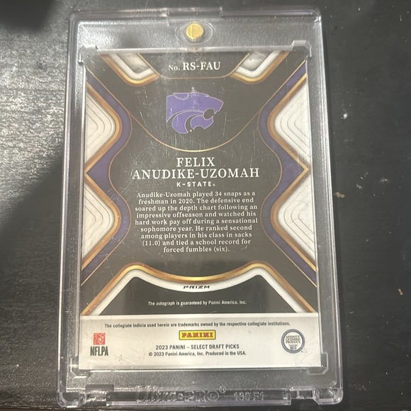 2023 Panini Select Felix Anudike-Uzomah Full Autograph RS-FAU - Picture 2 of 2